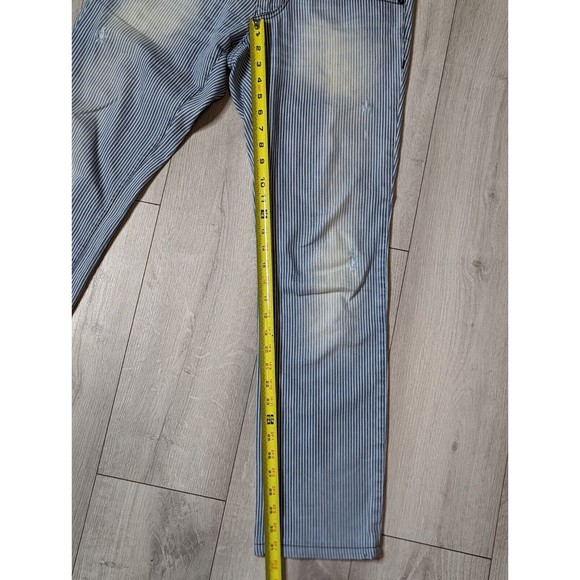 ITALIAN GAZZARRINI MENS COTTON DISTRESSED STRIPEDJEANS PANTS SIZE 33 - Picture 16 of 16